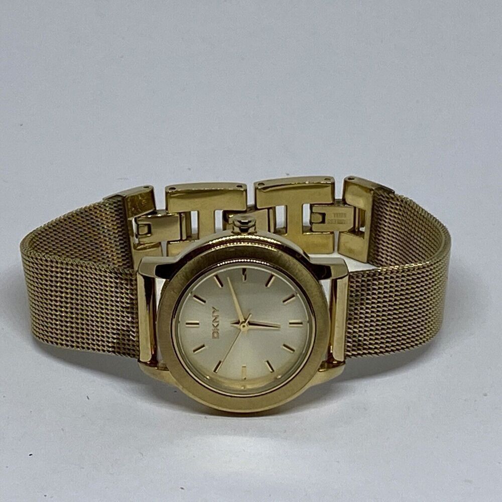 DKNY NY8553 Women's Gold Stainless Steel Mesh Analog Dial Quartz Watch JK745 - Picture 7 of 12